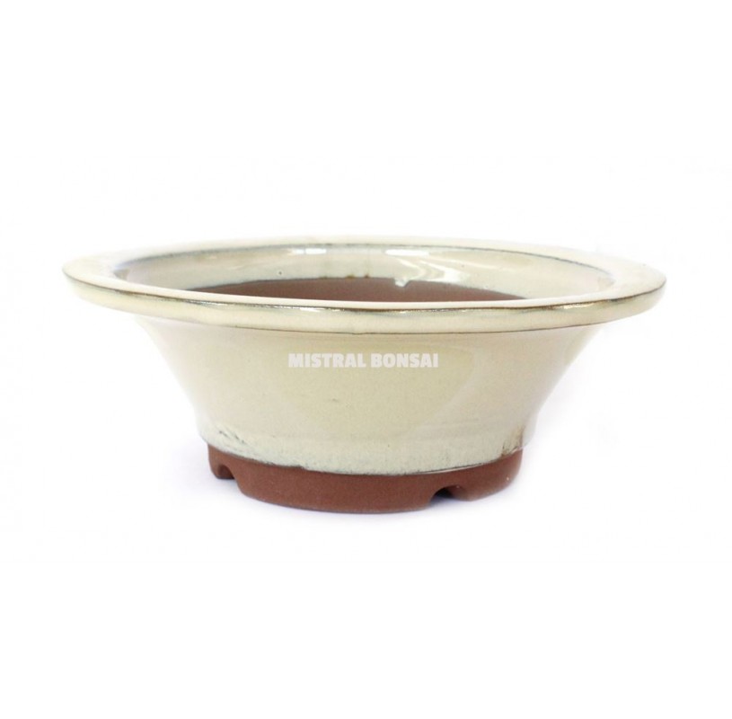 Maceta de gres para bonsái de 19.0 cm. Crema. Maceta de gres para bonsái de 19.0 cm. Crema.