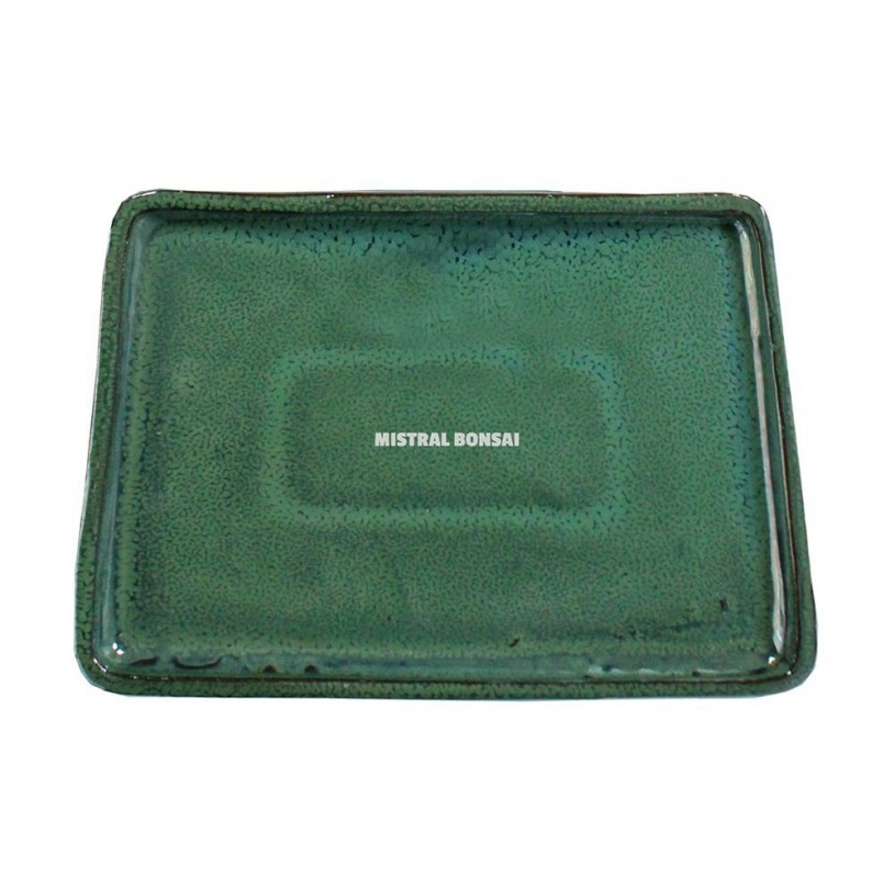 Rectangular dish for bonsai 16 cm. Green Rectangular dish for bonsai 16 cm. Green