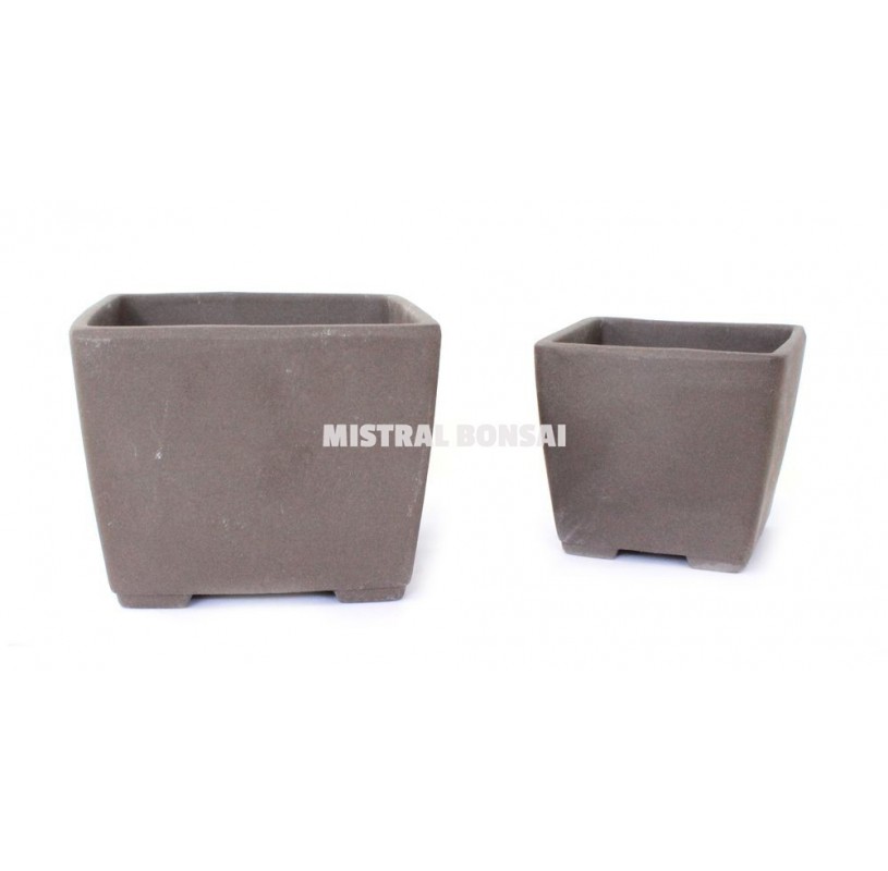 Set 2 tiestos cuadrado de gres para bonsái de 11.2 cm. Set 2 tiestos cuadrado de gres para bonsái de 11.2 cm.