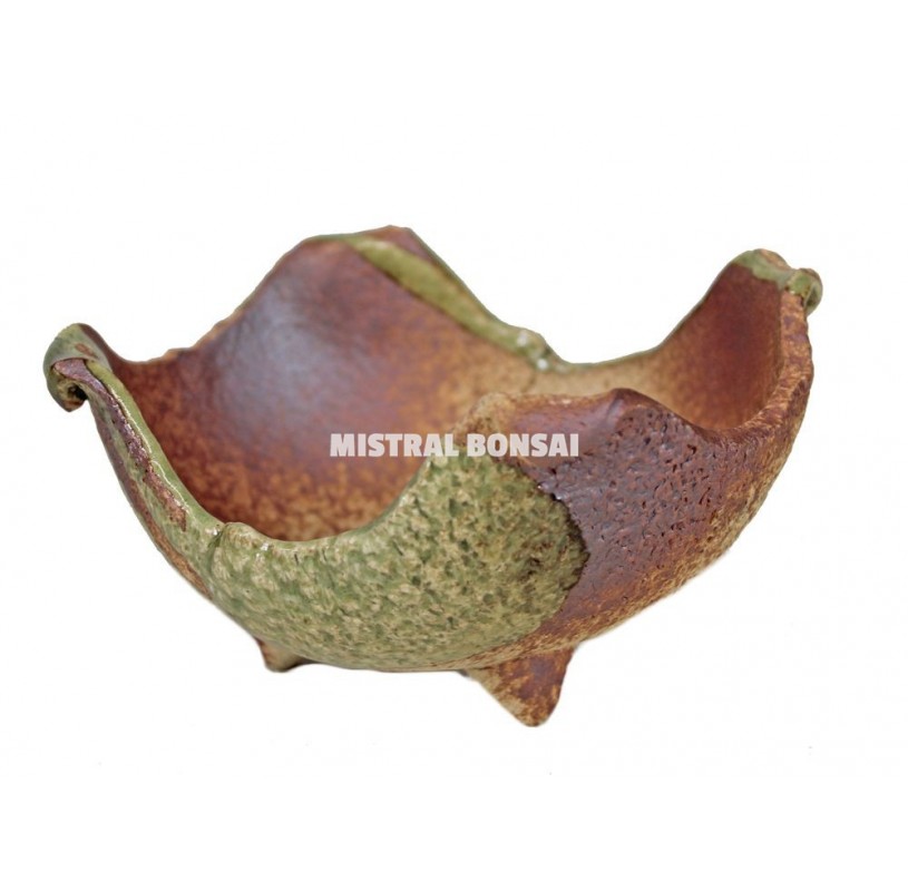 Pot kusamono ovale de grès pour bonsai 12.0 cm. Pot kusamono ovale de grès pour bonsai 12.0 cm.