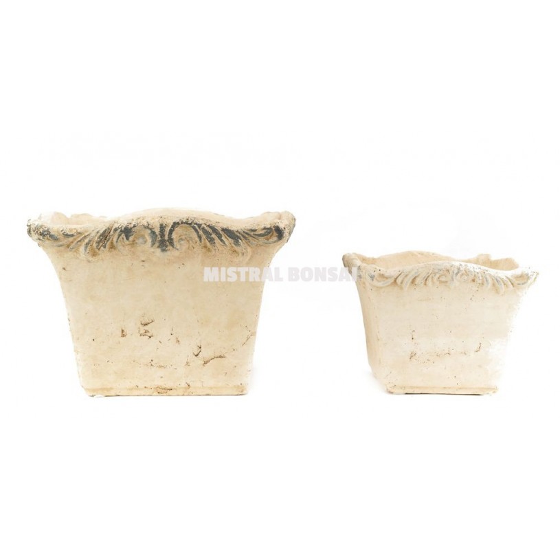 Pot carré Florence 22 x 15 x 22 cm. Set de 2 unitées Pot carré Florence 22 x 15 x 22 cm. Set de 2 unitées