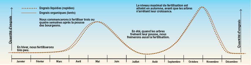 Calendrier approximatif de fertilisation. 